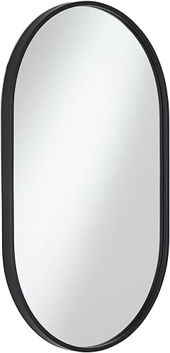 Miniatura 5 de Uttermost Rapido - Espejo de pared ovalado para tocador, moderno, marco de hierro negro mate, 24 pulgadas de ancho para baño, dormitorio, sala de