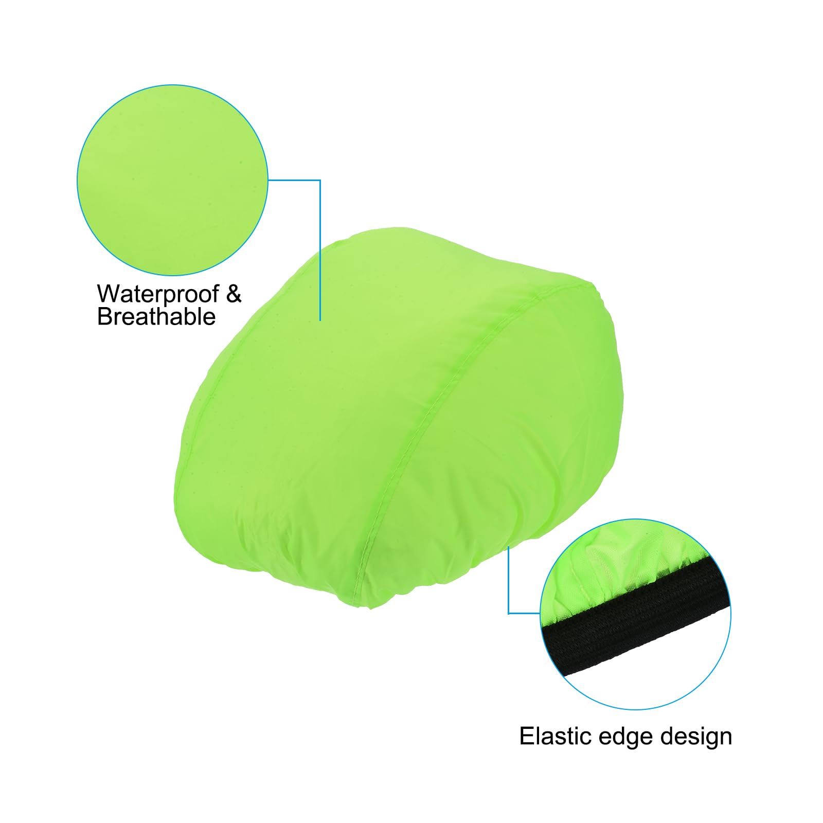 PATIKIL Cycling Bicycle Helmet Cover, 2 Pack Motorcycle Helmet Rain Cover Waterproof Ride Gear Helmet Cover for Road Cycling Green - Image 3