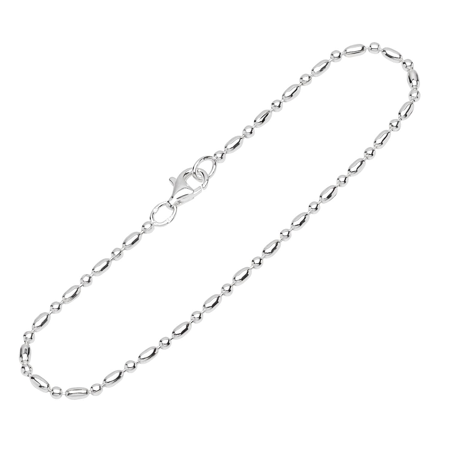 NKlaus bracelet 925 Sterling Silver 20cm ball chain variation shiny ladies bracelet chain 12284