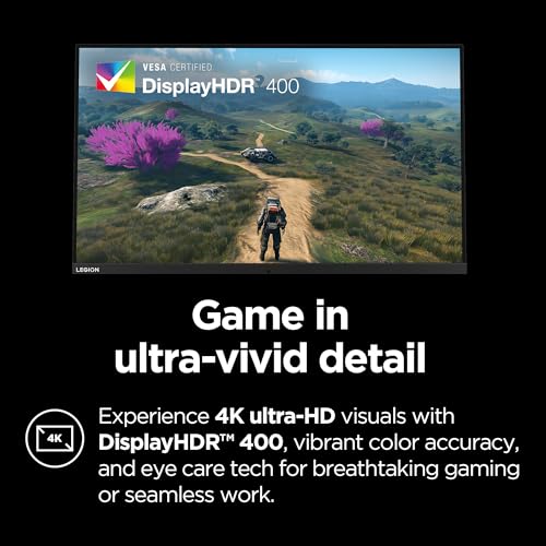 Image of Lenovo Legion Y32p-30 Monitor - Gaming Monitor - 31.5 inch UHD IPS Display - 144Hz - DisplayHDR 400 - AMD FreeSync Premium - 0.2ms MPRT - Raven Black - NearEdgeless Design