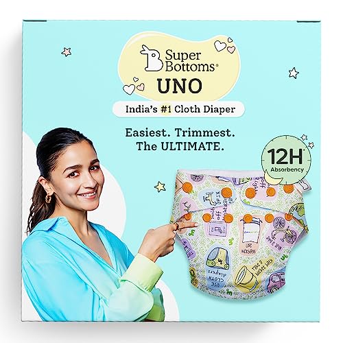 Image of SuperBottoms NEW UNO Freesize Cloth Diaper | Cloth diaper for babies 0 to 3 years | Washable & Reusable cloth diaper | Comes with cloth diaper insert | 1 Diaper and 1 Organic cotton Soaker