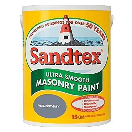 Sandtex Ultra Smooth Masonry Paint 5 Litre Stock Colours - Vermont Grey
