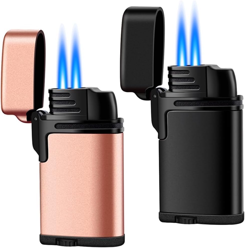 Butane Torch Lighter 2 Pack, Windproof Flame Lighter, 2 Jet Lighter