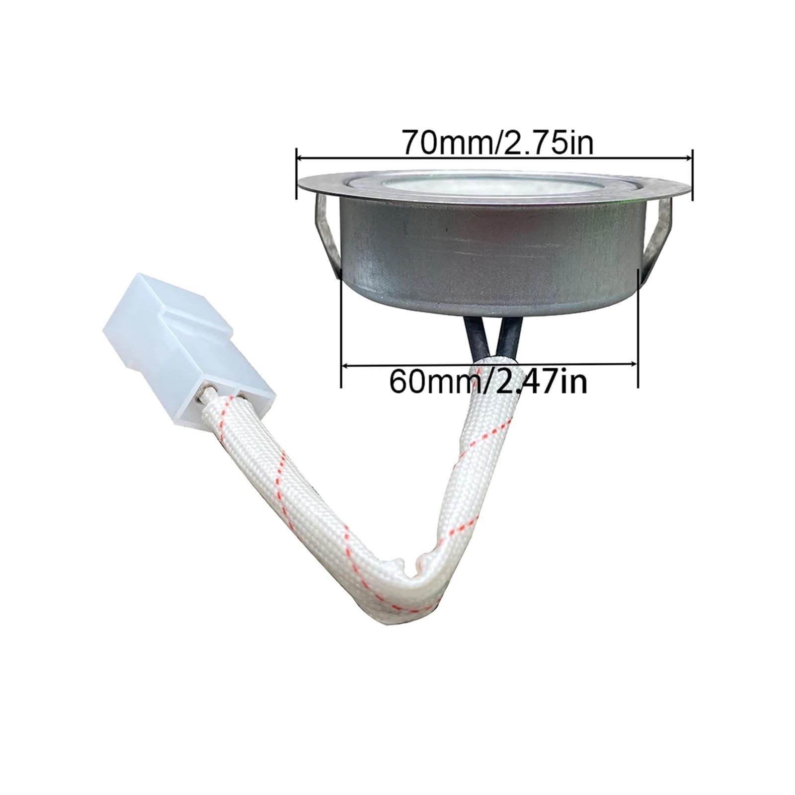 Revive Furniture 2-częściowe oświetlenie okapu kuchennego AC 12 V do otworu 60 mm / 2,5 cala otwór kuchenka okap dym odpowietrznik światło DJ612 złącze