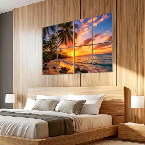 8 Pack Paneles Acústicos Artísticos Barrera Acústica Barbados Beach Sunset 48"x32" Autoadhesivos para Estudio de Grabación y Oficina miniatura 5