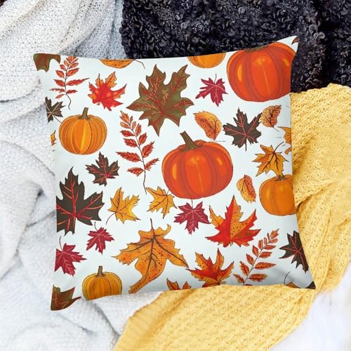 KANXLAN Fall Leaves Pumpkins Annabel Kidston Home Decor Pillow Cover for Sofa Couch 18x18in
