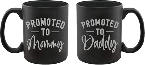 Miniatura 1 de Tipit Drinkware Regalo de embarazo promocionado a mamá  Taza de 11 onzas con texto plateado  Juego de regalo para mamá y papá para padres nuevos y