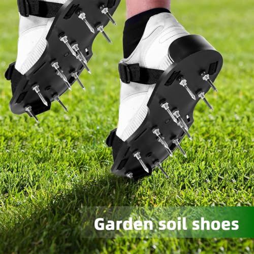 Image of HASTHIP Lawn Aerator Spiked Shoes, Dual-Strap Sandals, 1 Pair