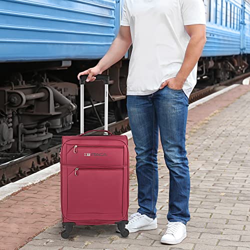 ITACA - Stijve Cabine Suitcase 20 Klein Reis Koffer met Wielen - EVA Hand Koffer 55x40x20 met Telescoopsteel - Lichtgewicht Cabin Max Hanbagage Luggage met TSA-cijferslot 701050, Granaat - Afbeelding 3