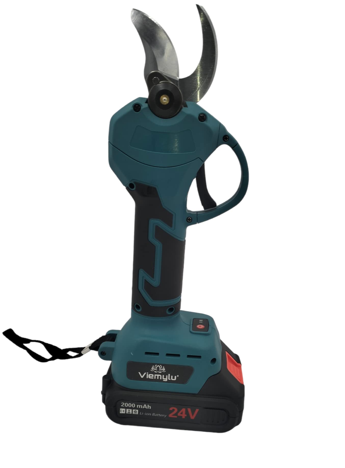 Tijeras de poda con batería para Pota con 2 baterías recargables 24 V 2 Ah2000 mA de litio con indicador de carga, mini pantalla cuenta cortes Diámetro de corte 30 mm, 6-8 horas de trabajo
