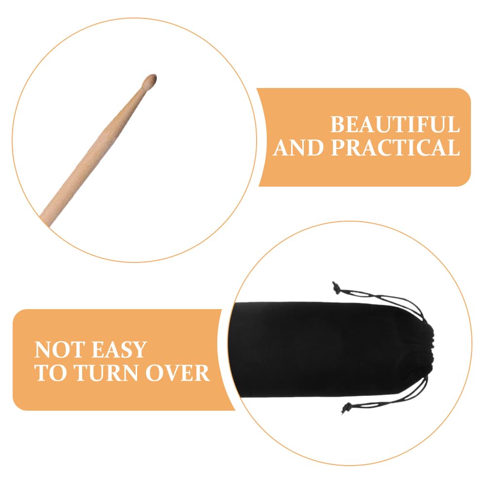 2 Sets Drumsticks 5A Rutschfeste Percussionsticks mit Aufbewahrungskoffer für Jazz-E-Drums Musikinstrument Percussion Schwarz