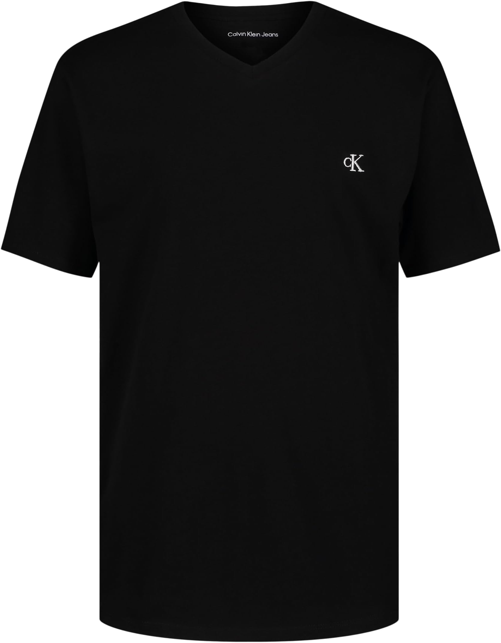 Calvin Klein Boys' Short Sleeve Solid V-Neck T-Shirt, Soft, Comfortable, Relaxed Fit