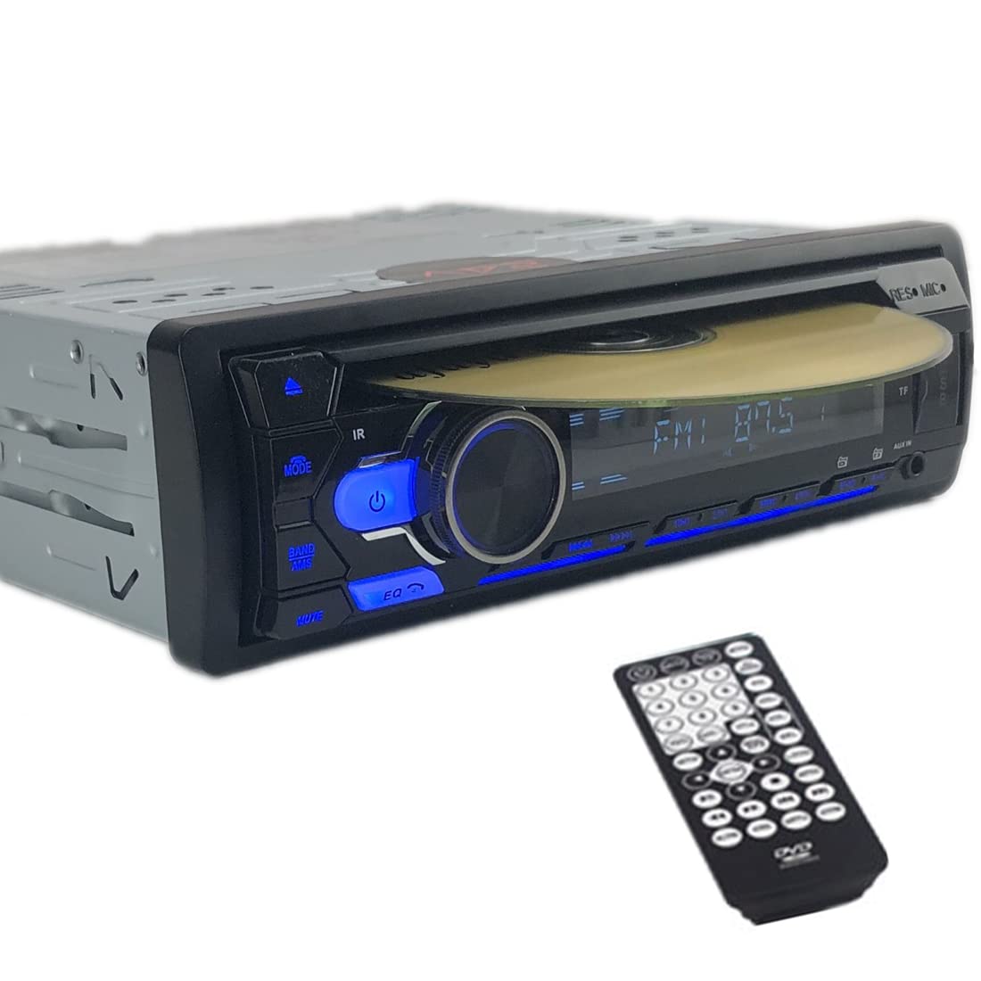 24V Bluetooth autoradio Headunit Lecteur CD DVD Unique 1 Din autoradio Mains libres/MP3/USB/SD/AUX/FM avec Port ISO