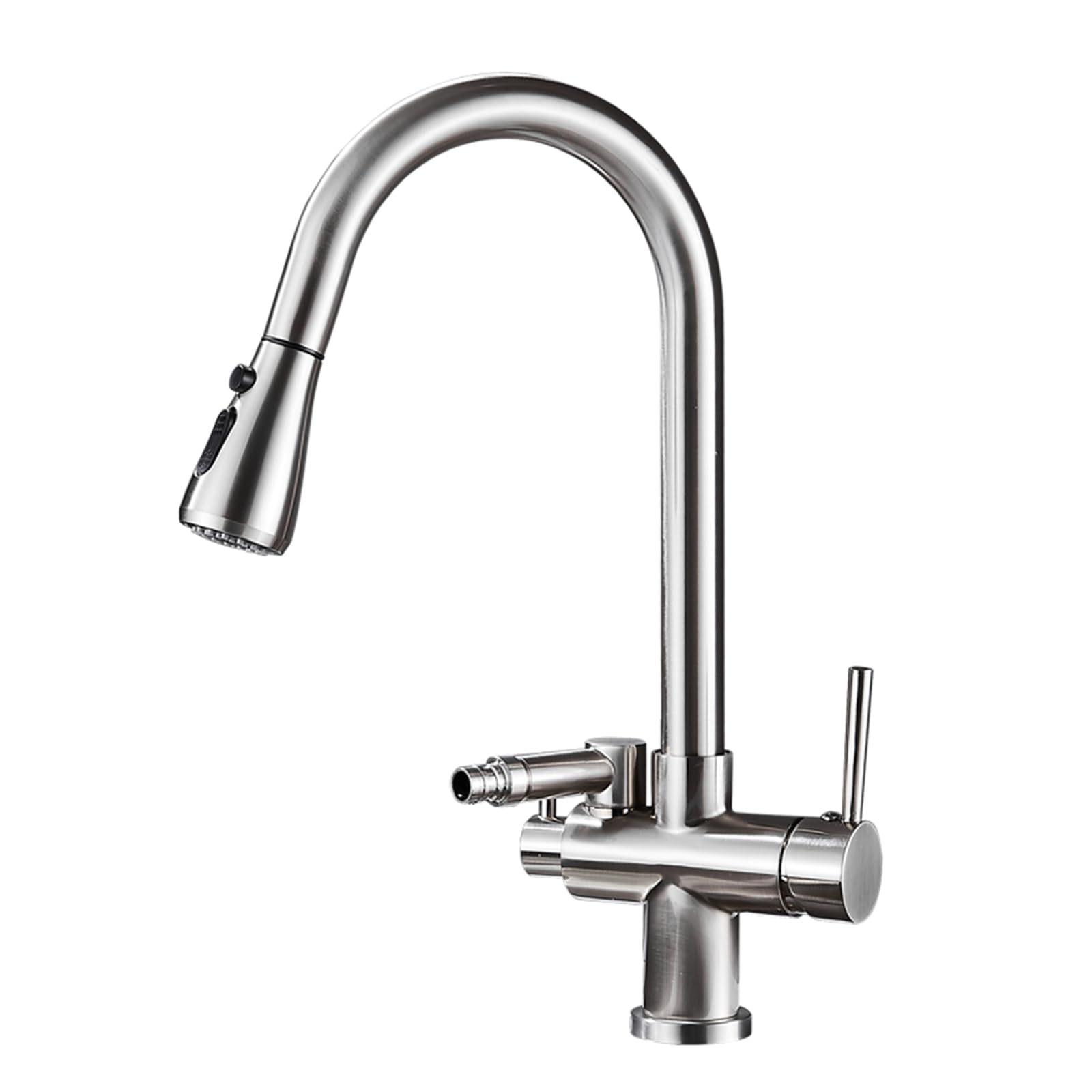 ZQFHSX Kitchen Tap with Dishwasher Connector, Pull Out Brass Swivel for Hot and Cold Water