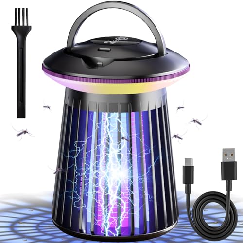 Lampara Antimosquitos Mata Mosquitos Electrico - 360° UV Mata Mosquitos Lampara, Antimosquitos Electrico Atrapa Moscas con LED para Interior, Exterior, Jardín, Camping