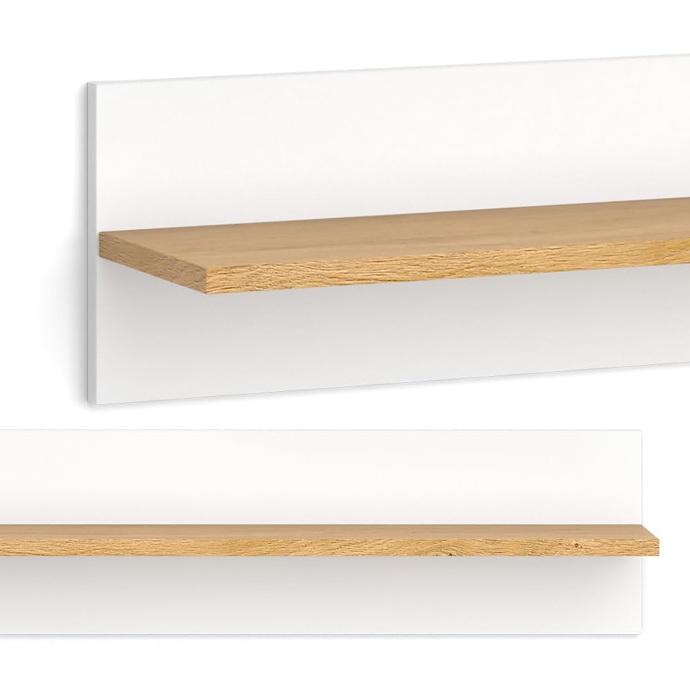 VitaliSpa Estante de Pared para habitación Infantil Malia, Blanco, 70 x 20 cm, para Montaje en Pared con Compartimento Abierto para Libros y decoración