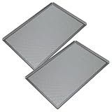 vhbw 2x teglia per forno - 60 x 40 x 1 cm argento, perforata