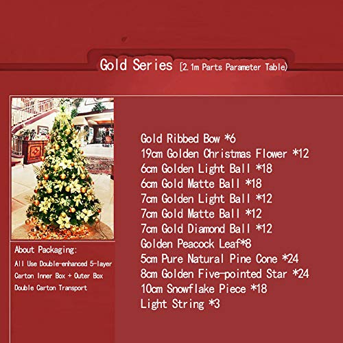 Dulplay 6.8Ft Led Artificial Christmas Tree,Led Lights &Metal Stand With Ornaments String Light Optical Fiber Traditional Decorations Indoor -Green 6.8Ft(210Cm) #TOP3