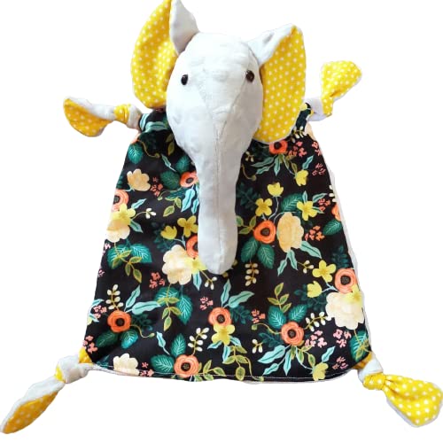 Doudou éléphant coton et velours fabrication française pour liste de naissance noël
