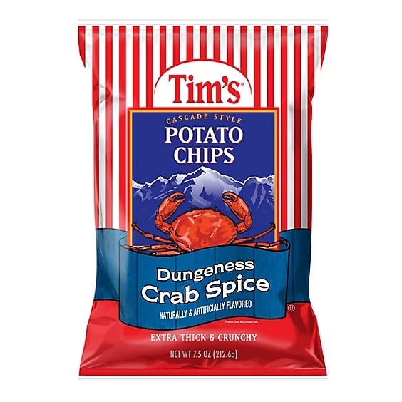 Tim's Dungeness Crab Spice Chips - 7.5 Oz (Pack of 4)