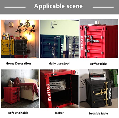 Zhaoyongli Tables End Tables Side Table Industrial Wind Locker Wrought Iron Bedside Table Creative Bedside Small Cabinet Small Storage Cabinet (Color : Old - Orange, Size : 14.96" X 15.74" X 18.89") #TOP1