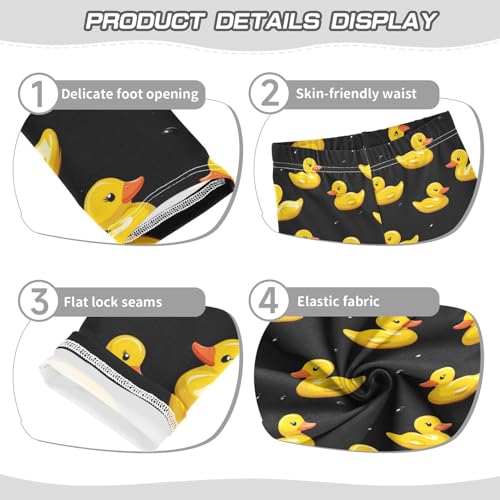 Girls Leggings Cute Cartoon Duck Kids Length Leggings Pants Athletic Yoga Pants Black Toddler Tights Trousers 4T3