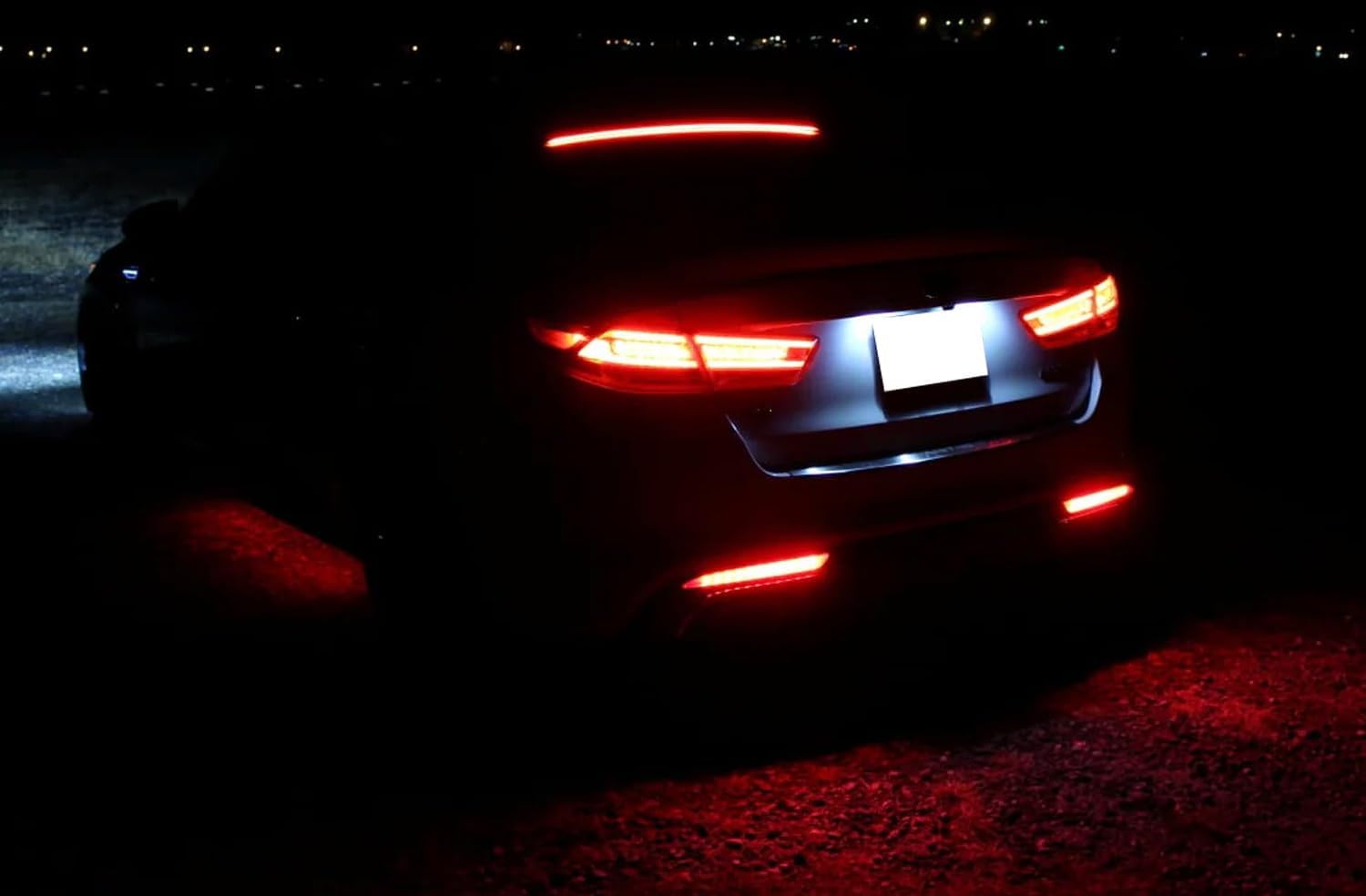 iJDMTOY OE-Spec Red Lens Full LED Rear Bumper Reflector Lights Compatible With Kia 2016-2018 K5 Optima, Function as Tail, Brake, Rear Fog Lamps & Sequential Blink Turn Signal