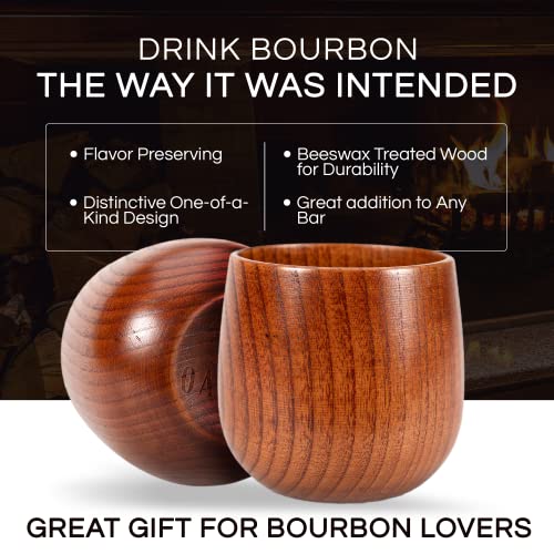 Oaksip The Original Wooden Bourbon Drinking Glass Bourbon Gifts for Men | Finished Wooden Old Fashioned Glass | Great Whiskey Gifts for Men, Dad, or Brother | Perfect Gifts For Men Who Have Everything - Thumbnail 3