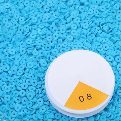 Yochus 4000pcs Light Blue Clay Beads for Jewelry Making6mm Heishi Polymer Flat Round Disc Spacer Beads for Bracelet Necklace Earring DIY Craft