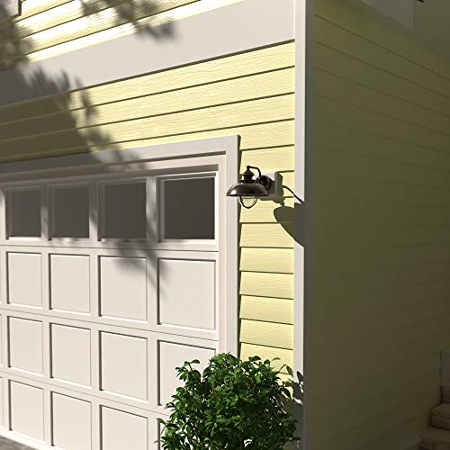 Vaxcel Farmhouse Outdoor Porch Light - Harwich 10" Oil Rubbed Burnished Bronze Coastal Wall Sconce With Clear Seeded Glass Shade, Indoor-Outdoor Barn Lighting For Garage, Front Door, Patio, Entryway #TOP6