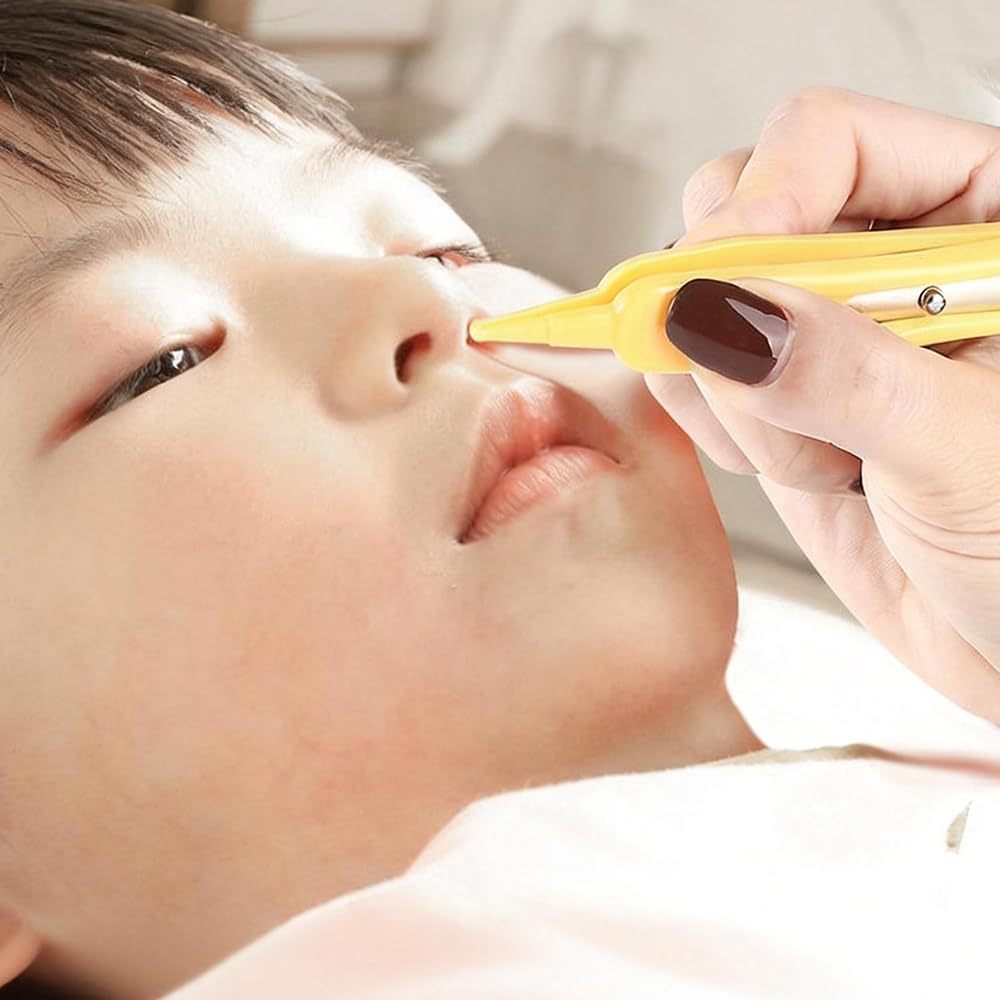 Pince à nez bébé LED plastique nettoyage nasal tête ronde soin bébé