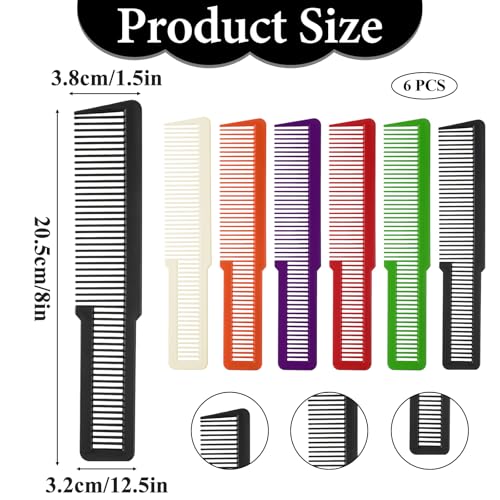 Set de 6 peines profesionales para barbería multicolor miniatura 3