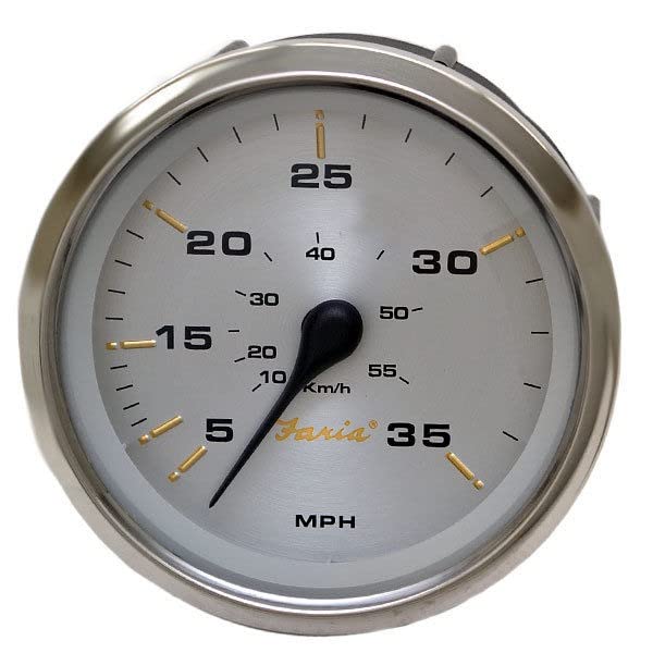 Faria Boat Speedometer Gauge SE8054A | Kronos Silver 3 1/4 Inch