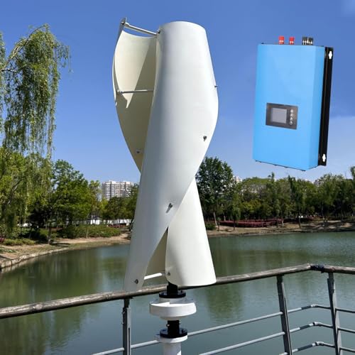 2000W Vertical Axis Maglev Wind Turbine 220V, Darrieus & Savonius 1.5M Blades, Complete 2KW Wind Generator Kit With 2000W Grid-Tie Inverter