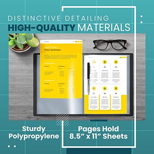 Better Office Products 3204X 60 Pocket Bound Black Presentation Book, With Clear View Front Cover, 120 Sheet Protector Pages, 8.5 Inch X 11 Inch Sheets, Art Portfolio thumb #1