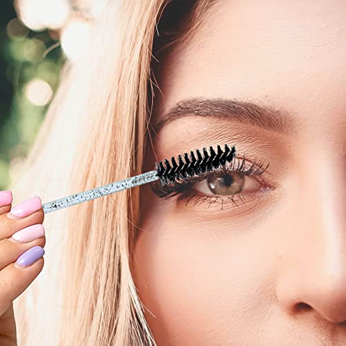 50 Pcs Disposable Eyebrow Brushes, Micro Eyelash Brush, Mascara Wands, Spoolies For Lash Extensions, Makeup Eyebrow Tool (50 Pcs, Black) #TOP5