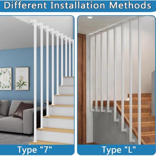 Rambarde métallique en L blanche de 120 cm avec fixation plafond rigide - 4