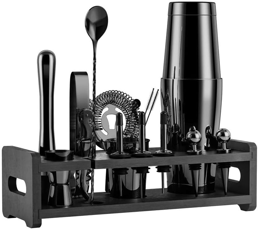 22-Piece Stainless Steel Boston Shaker Rack Set Cocktail Shaker Pot Cup Shaker