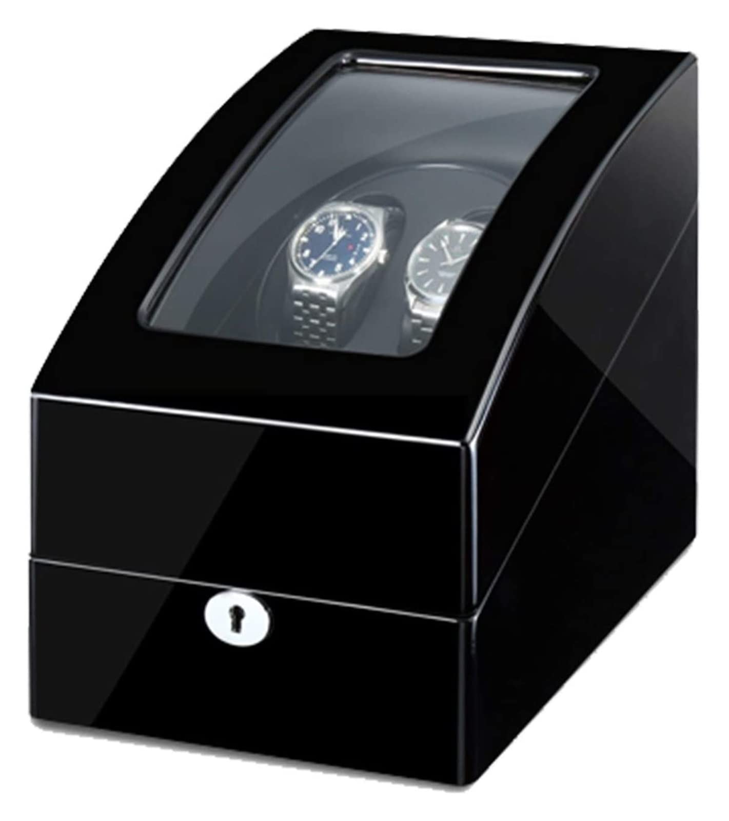 Kronleuchter Automatic Watch Winder Box für 2 Uhren + 3 Speicher mit LED -Licht Klavierfarbe Außenausstattung Motors Fit Frauen Männer Uhr Accessoires (Farbe: Rot + Schwarz) Kronleuchter