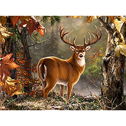 Broderie diamant kit complet wapiti grand format 60x120cm pour art mural