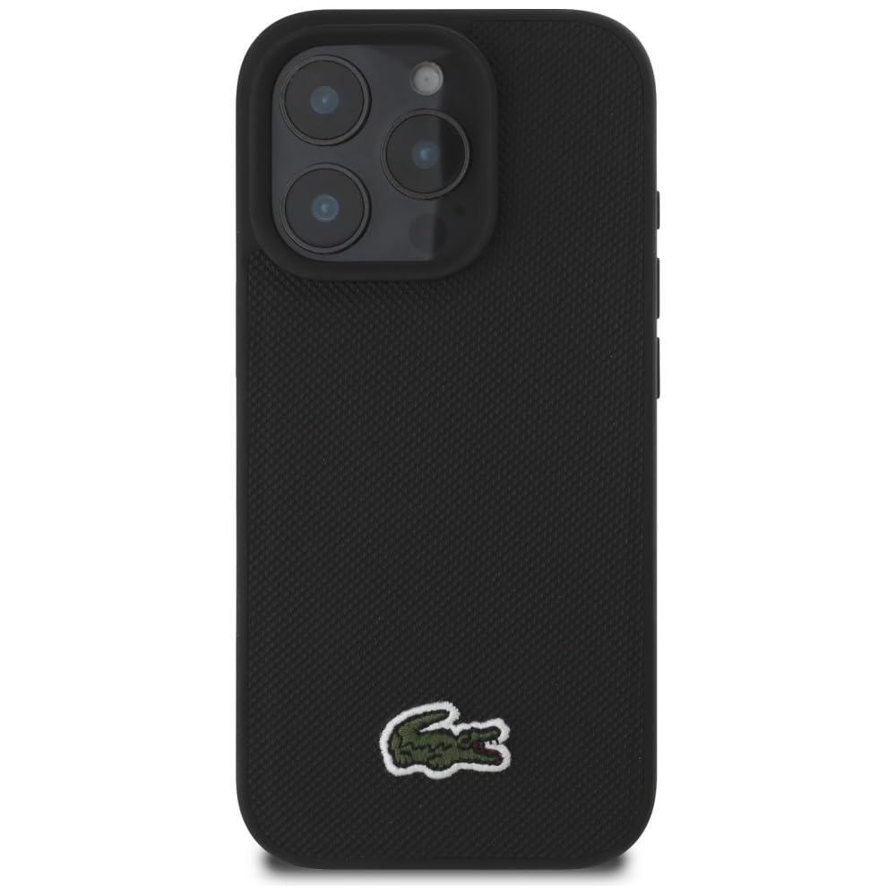CG MOBILE Lacoste Iconic Petit Pique Crossbody Coque pour iPhone 16 Pro compatible avec MagSafe (noir)