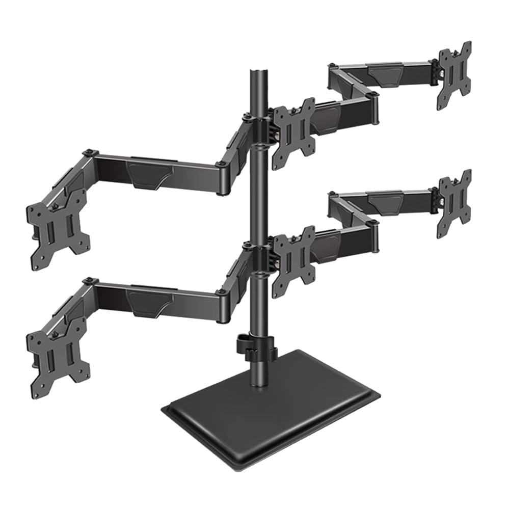 Supporto per Monitor da scrivania, Supporto Completamente Regolabile per impieghi gravosi, Supporto per Schermo Verticale impilabile Adatto per schermi da 27-34 Pollici (F)