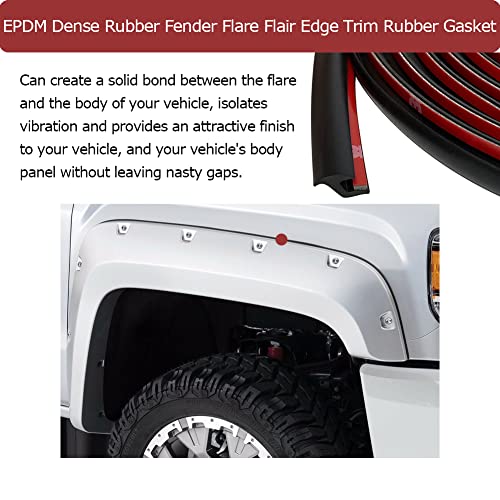 Tintvent Fender Flare Edge Trim 33Feet, Epdm Fender Flare Rubber Seal For Car And Truck Wheel Wells, Rubber Gasket For Fender Flares, Fender Trim With Automotive Grade Tape, Black #TOP2