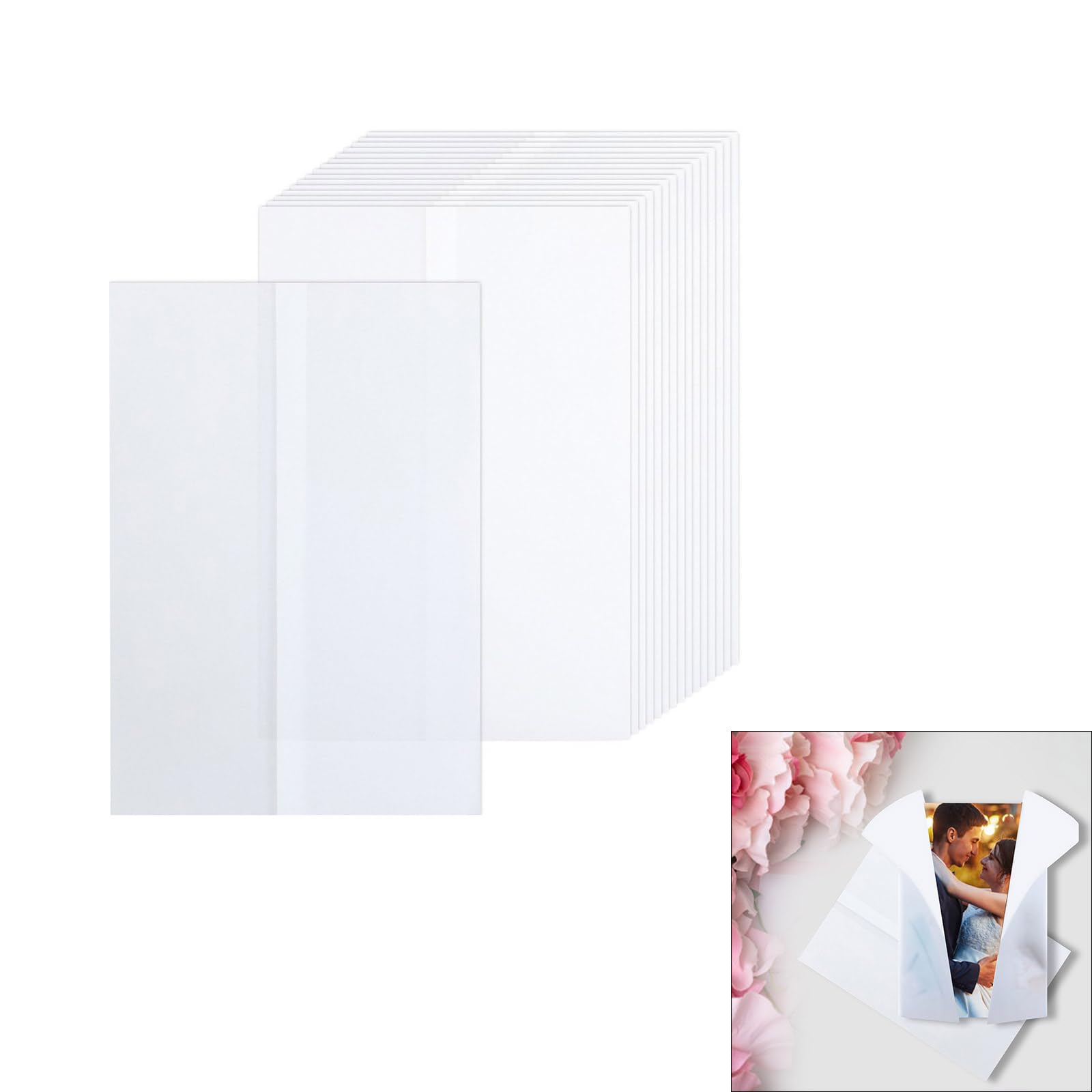 50Pcs Delicate Vellums Invitation Wrap Vellums Envelopes Enhancing The Elegances Of Your Wedding Ceremony