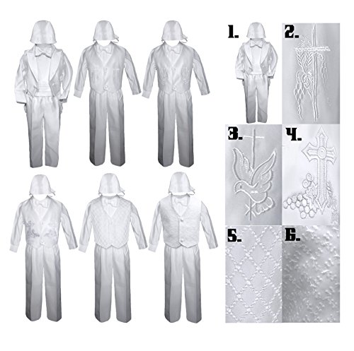 Unotux Baby Toddler Boy Baptism Christening Vest Tuxedo Suit Outfit Long Sleeve New Born-4T (2T, Style 4: Thick Cross & Grapes)