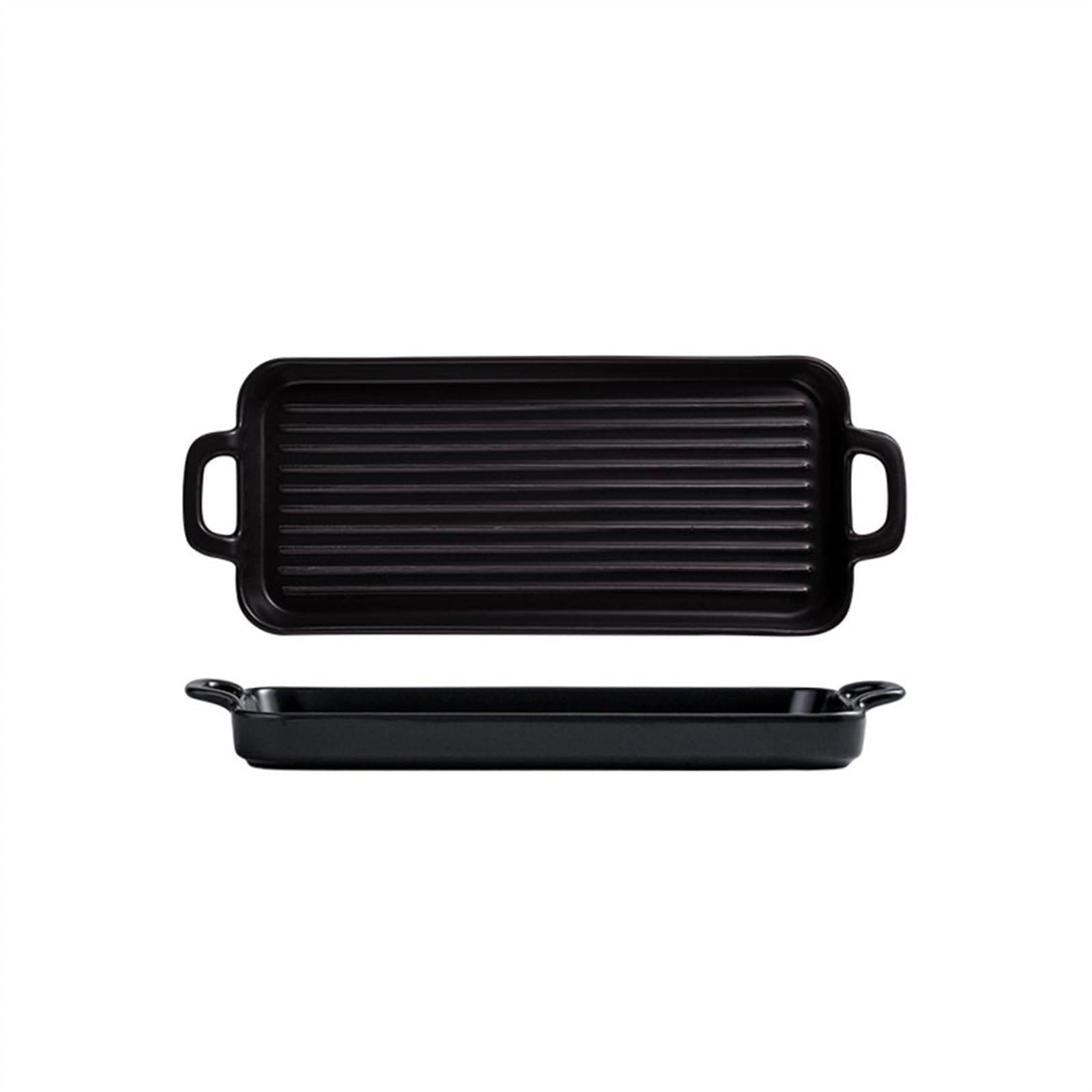 Fuente de Horno Plato largo for hornear con orejas dobles, vajilla for el hogar, plato de cerámica, plato Rectangular for aperitivos, plato for hornear, plato for hornear aperitivos Vajilla para Horne