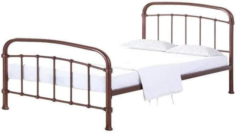 LPD Halston Copper Coloured Metal Bed Frame - Single Double Kingsize#4ft6 Double