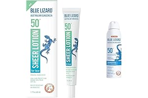 Blue Lizard Sheer Face Lotion SPF 50+ and Mineral Sunscreen Spray SPF...
