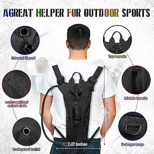 Sanwuta 2 Pcs Hydration Backpack with 3 Liter Water Bladder Tactical Lightweight 17.72 x 7.87 Inch Hydration Pack Backpack Water Backpack Hydration Bag Water Bag for Hiking Running (Black)