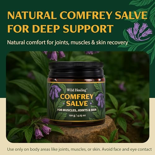 Wild Healing Comfrey Salve – Concentrated Herbal Balm with Arnica, Magnesium & MSM – Soothing Botanical Cream for Joints, Muscles & Dry Skin – 4.23 oz - Image 3